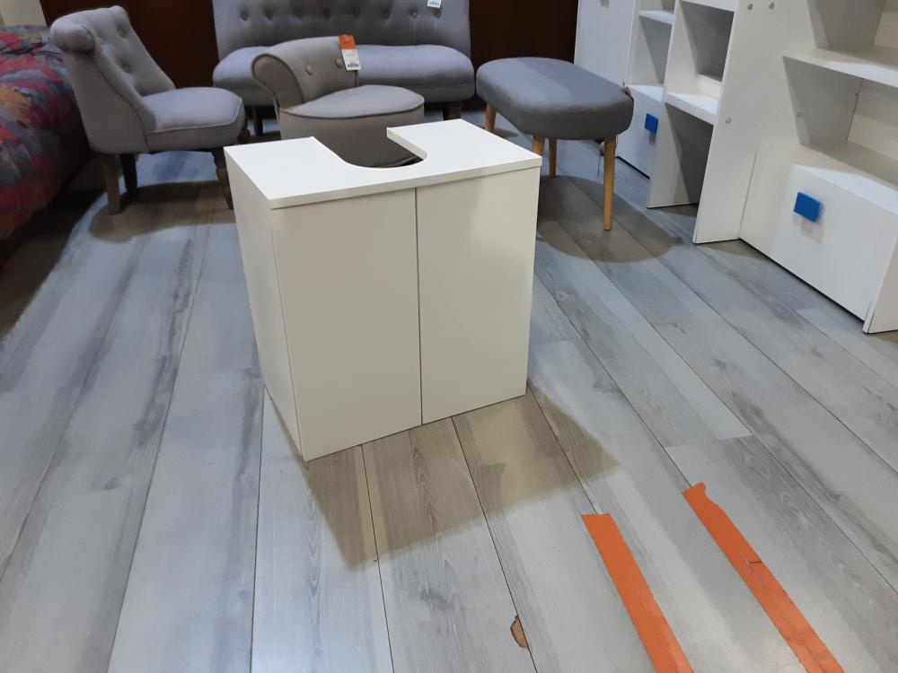 MEUBLE SOUS LAVABO MURALE 2 PORTES BLANC 