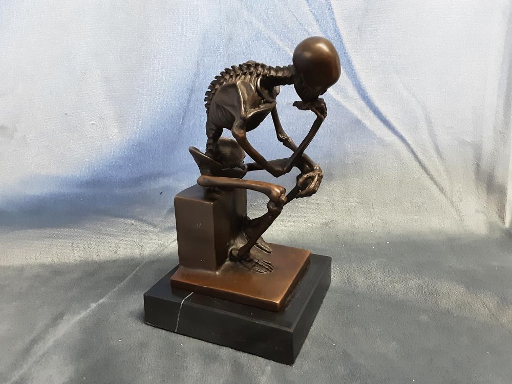 STATUETTE EN BRONZE PENSEUR SQUELETTE (SL-32)