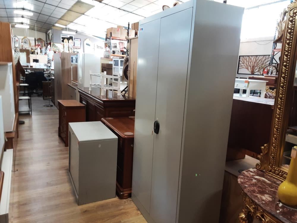 ARMORE DE BUREAU METAL 2 PORTES 4 ETAGERES