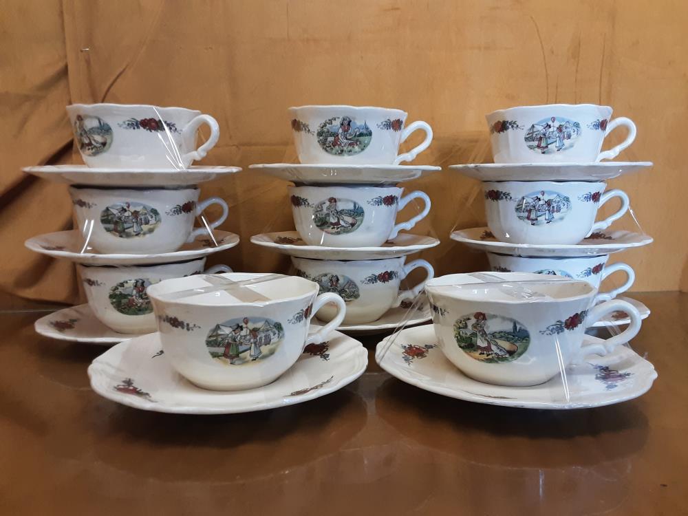 TASSE A THÉ GM + SOUS TASSE OBERNAI SARREGUEMINES
