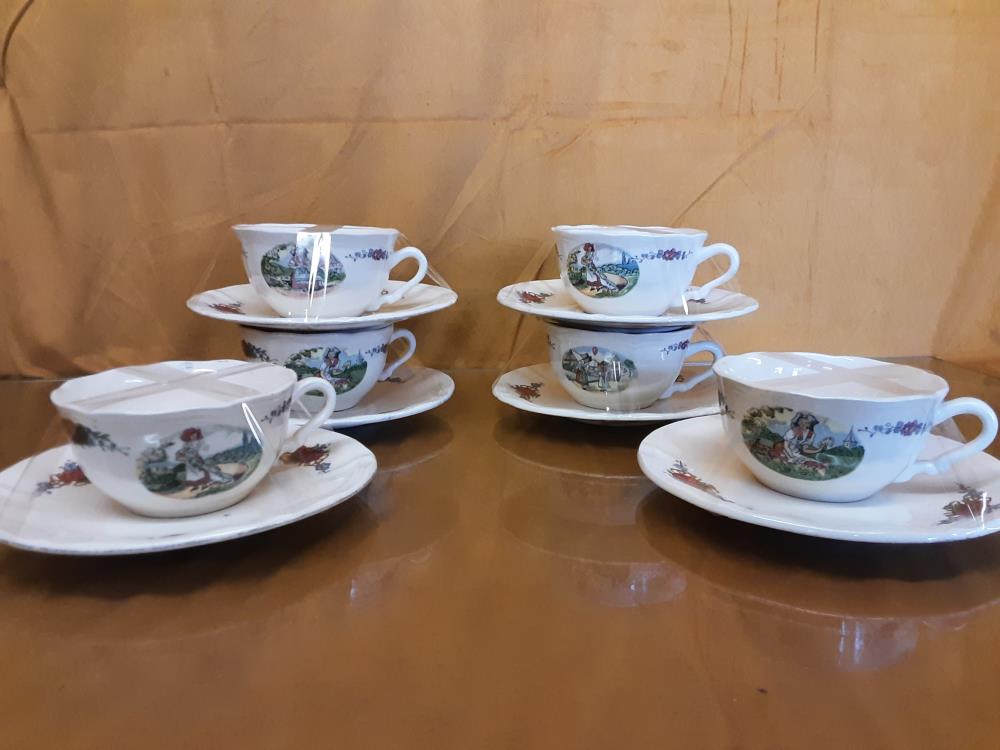 TASSE A THÉ + SOUS TASSE OBERNAI SARREGUEMINES