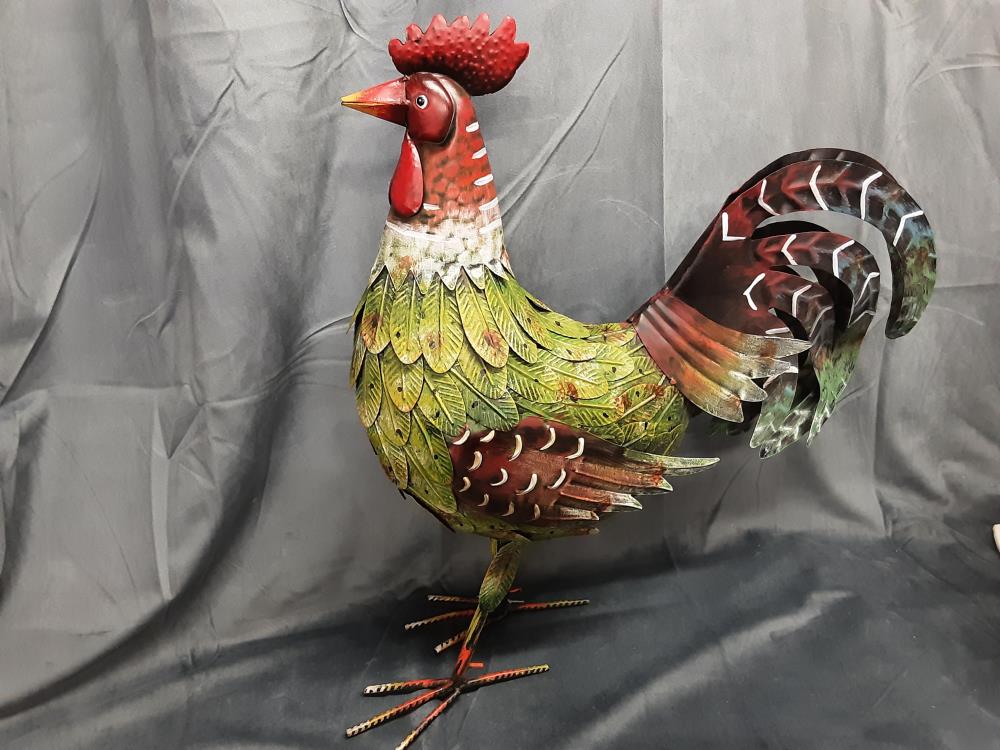 COQ EN MÉTAL COLORÉ H. 47.5CM (XZ-39)