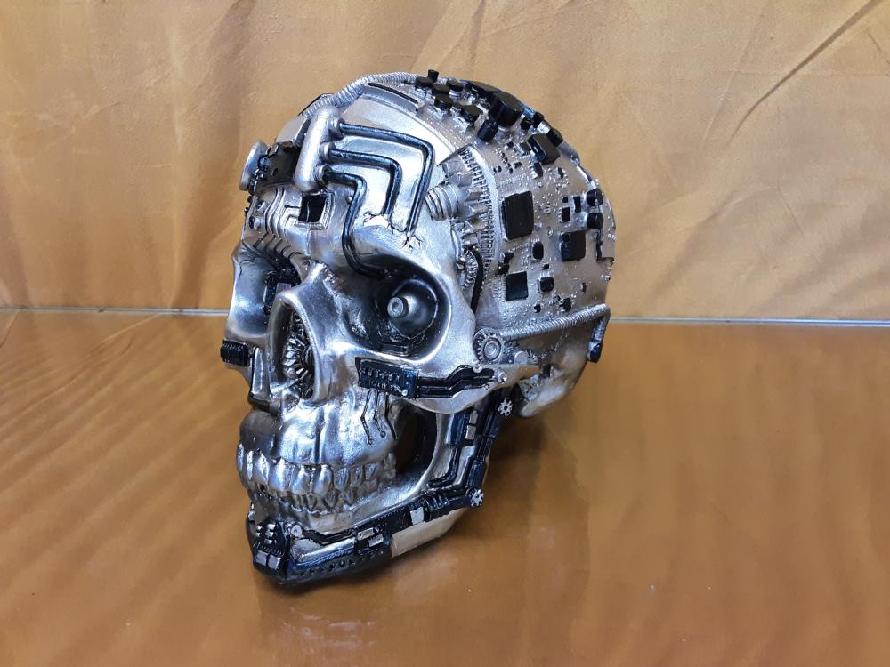 TETE DE MORT MÉCANIQUE ARGENTÉE (SP-78)