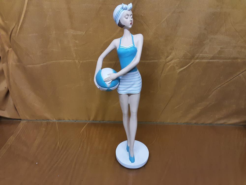 PIN UP RETRO BALLON BLANC ET BLEU CLAIR H.33CM (CW-22)