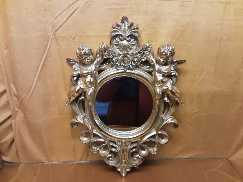 MIROIR BAROQUE PM ANGELOTS CADRE DORÉ (NF-140)