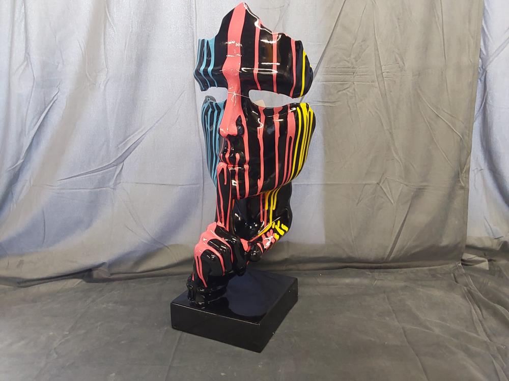 VISAGE "CHUT EN RÉSINE NOIR COULURES MULTICOLORES H.62.5CM (HL-200)