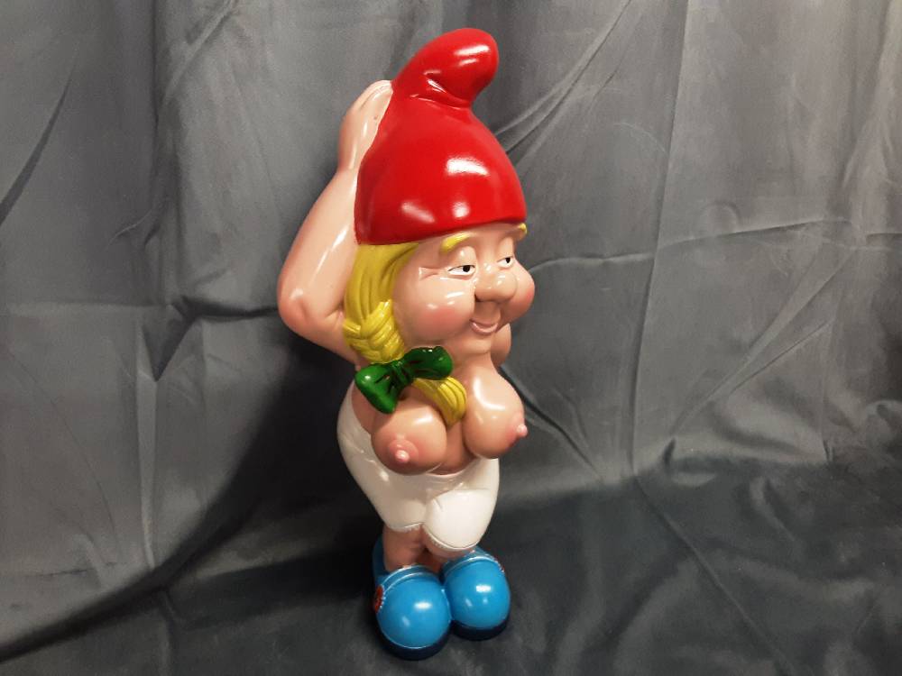 STATUE RÉSINE NAIN DE JARDIN EROTIQUE FEMME H.43.5CM (HL-235)