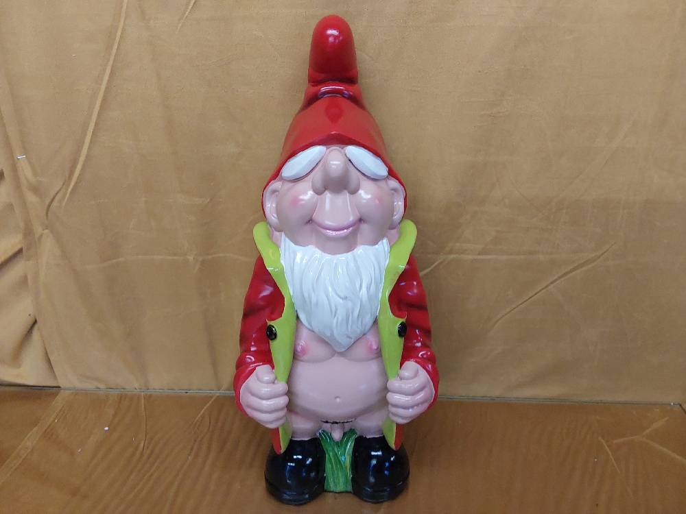 STATUE RÉSINE NAIN DE JARDIN EROTIQUE HOMME H.43.5CM (HL-236)