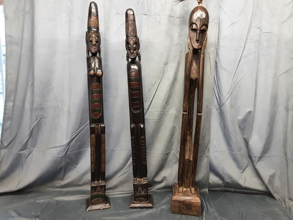 STATUE AFRICAINE EN BOIS HAUT 1M
