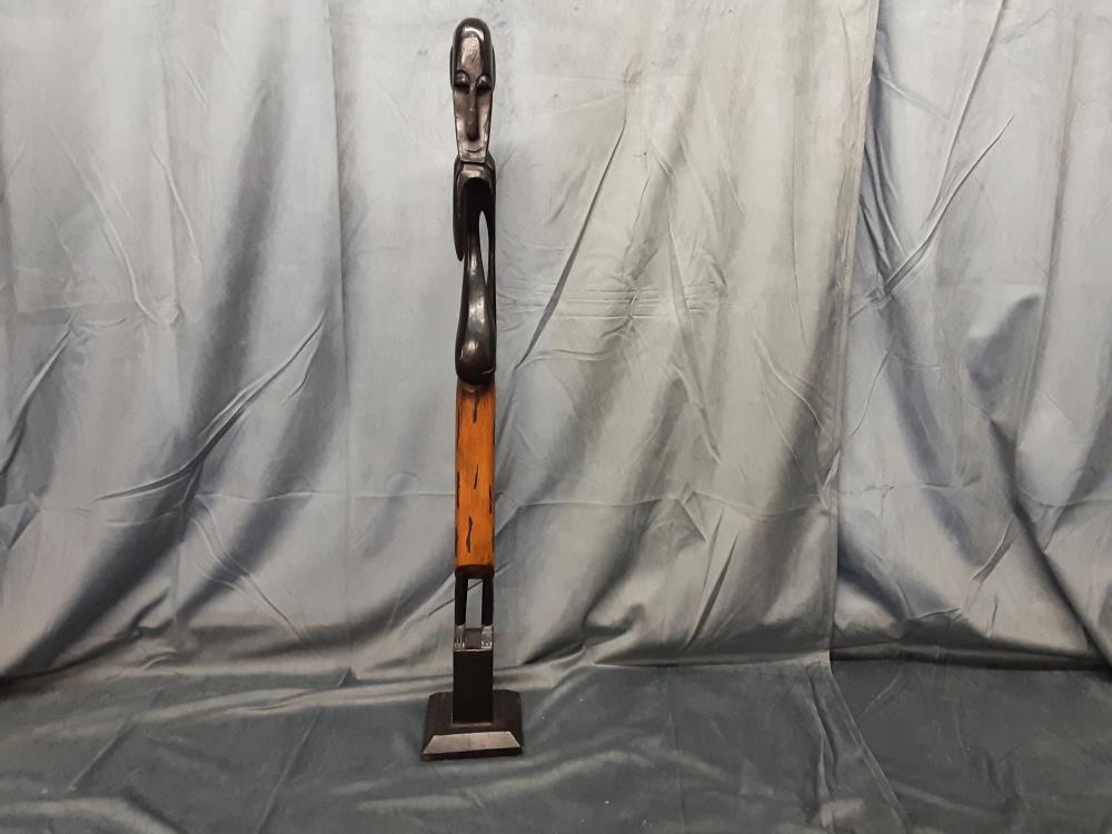 STATUETTE AFRICAINE BICOLORE HAUT 80CM