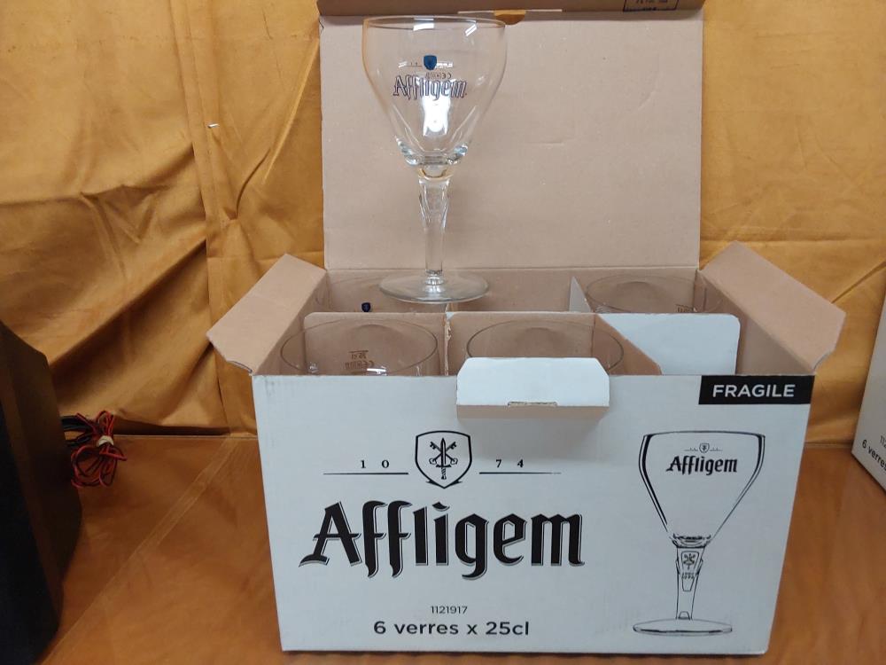 LOT DE 5 VERRES A BIERE 25CL AFFLIGEN DANS CARTON