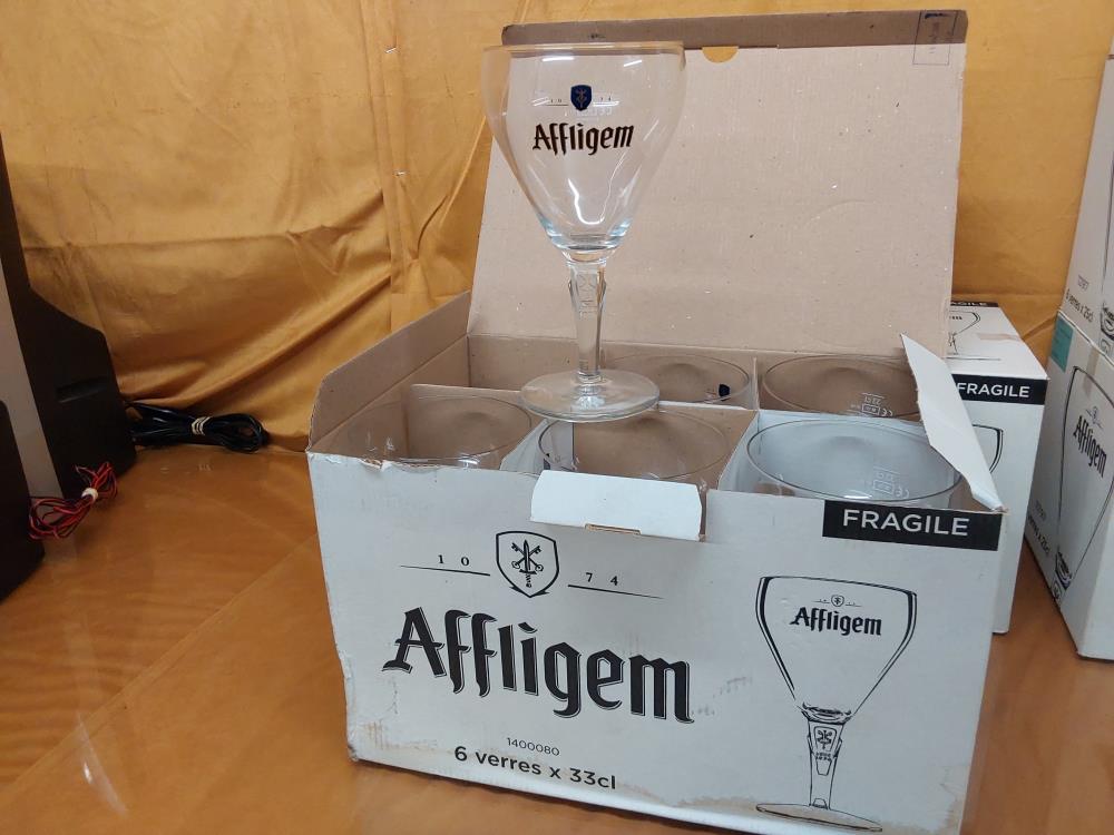 LOT DE 6 VERRES A BIERE 33CL AFFLIGEN DANS CARTON