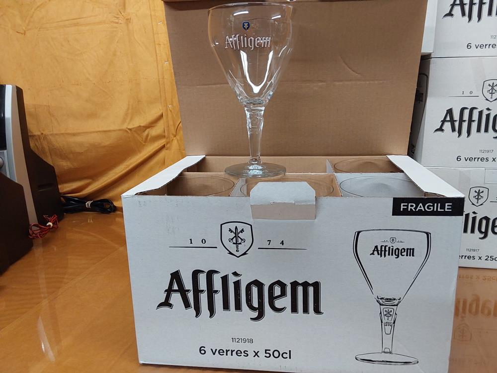 LOT DE 6 VERRES A BIERE AFFLIGEN 50CL DANS CARTON