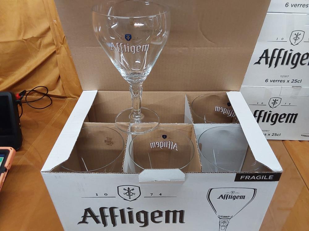 LOT DE 5 VERRES A BIERE 50CL AFFLIGEN DANS CARTON