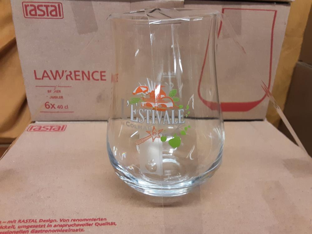 LOT DE 6 VERRES A BIERE L’ESTIVAL  DE COLMAR 40CL DANS CARTON