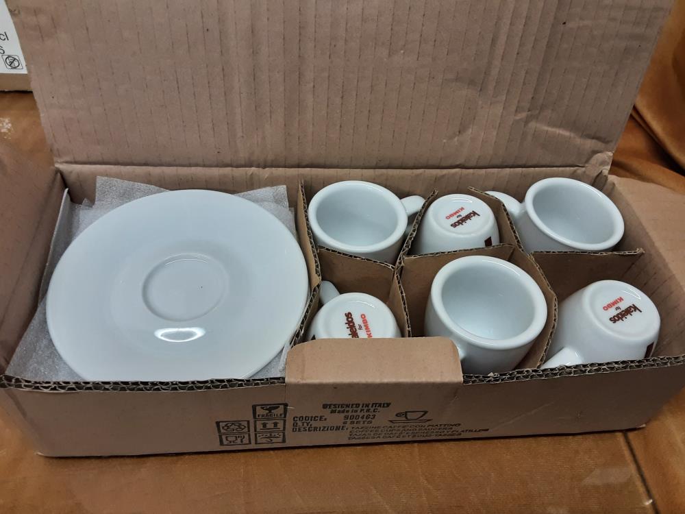 LOT DE 6 TASSES SOUS TASSES A CAFE PM KIMBO