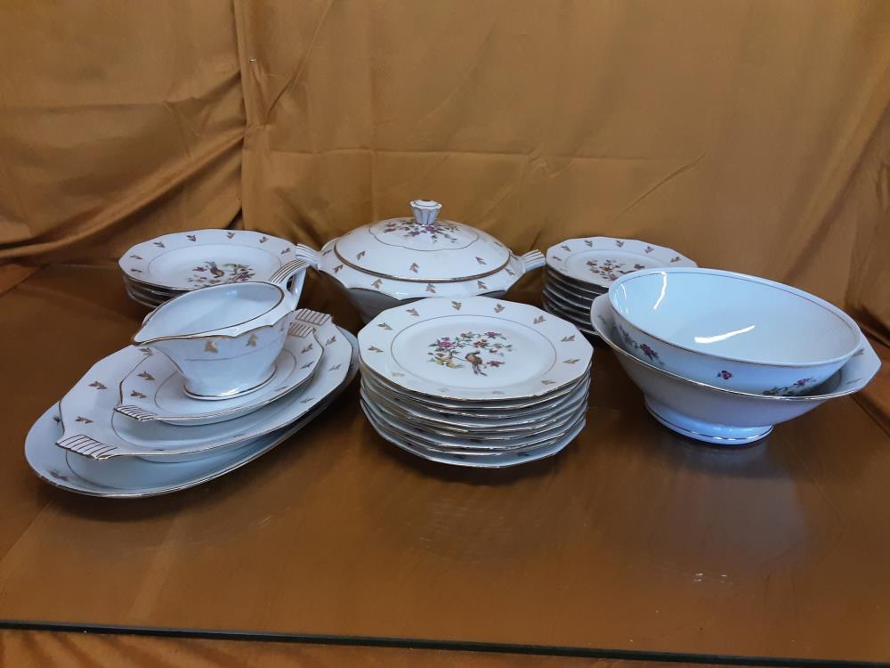 SERVICE PORCELAINE DECOR OISEAU