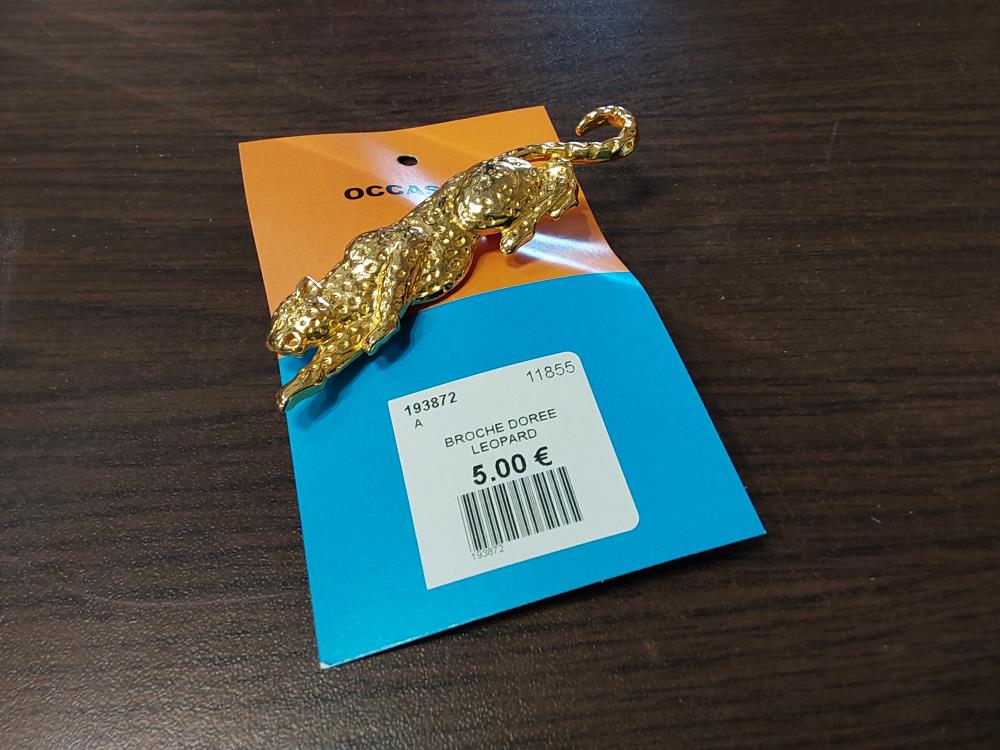 BROCHE DOREE LEOPARD