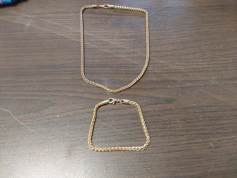 COLLIER + BRACELET DORÉS FANTAISIE