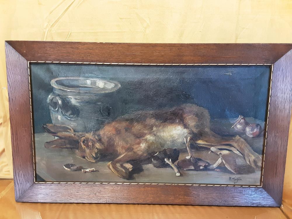 TABLEAU NATURE MORTE SIGNÉ A.MORHAIN 1910