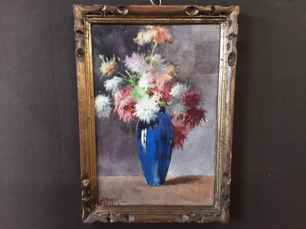 TABLEAU AQUARELLE CHRYSANTHÈMES 