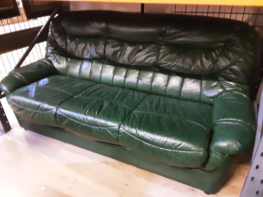 CANAPE VELOURS VERT 3 PLACES + 1 FAUTEUIL