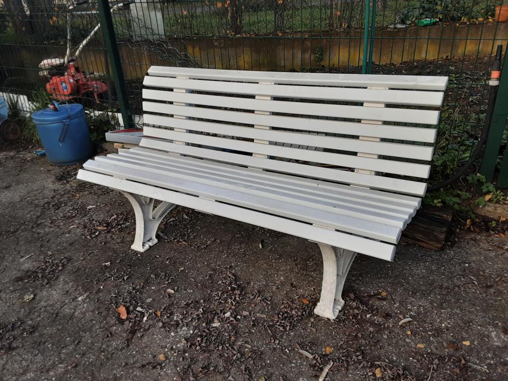 BANC DE JARDIN PVC BLANC