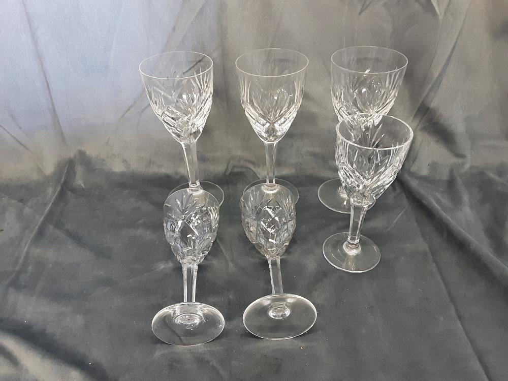 LOT DE 3 VERRES A VIN + 3 VERRES A EAU CRISTAL ST LOUIS