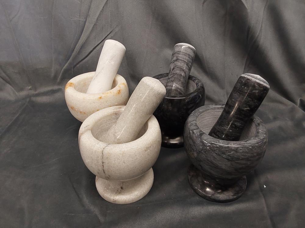 MORTIER + PILON EN MARBRE - DIFFÉRENTS COLORIS