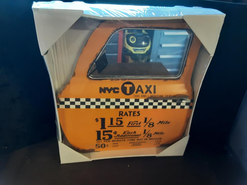 PLAQUE MIROIR PORTE TAXI JAUNE