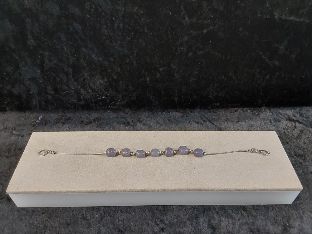 BRACELET EN ARGENT PERLES VIOLETTES 