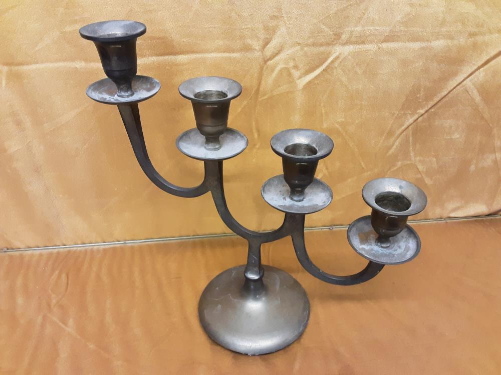 BOUGEOIR 4 FEUX EN LAITON