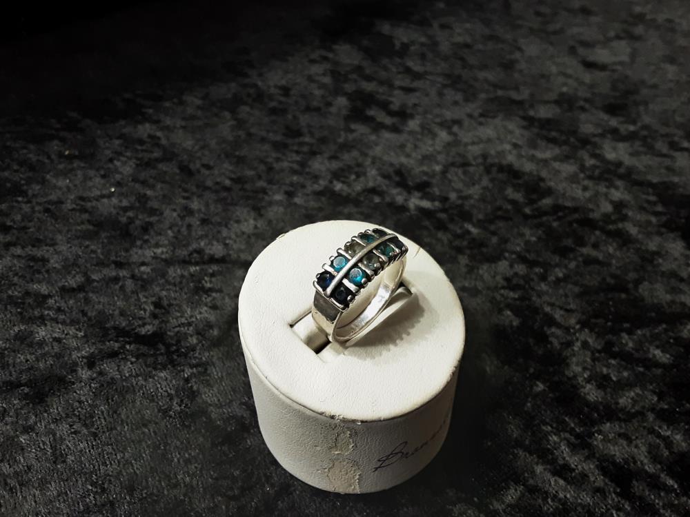 BAGUE ARGENT PIERRES MULTICOLORE