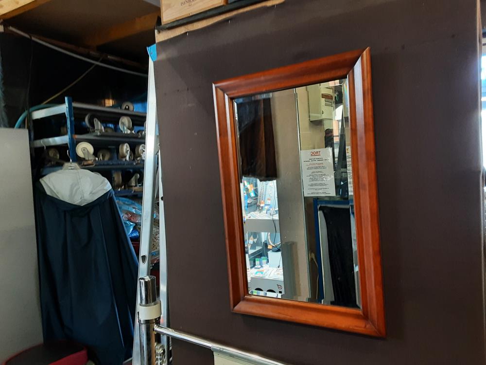 MIROIR BISEAUTÉ CADRE MERISIER