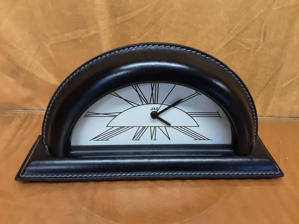 PENDULE JAZ A POSER CONTOUR CUIR NOIR