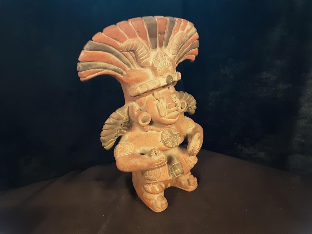 STATUE INKA EN TERRE CUITE HAUT 33 CM