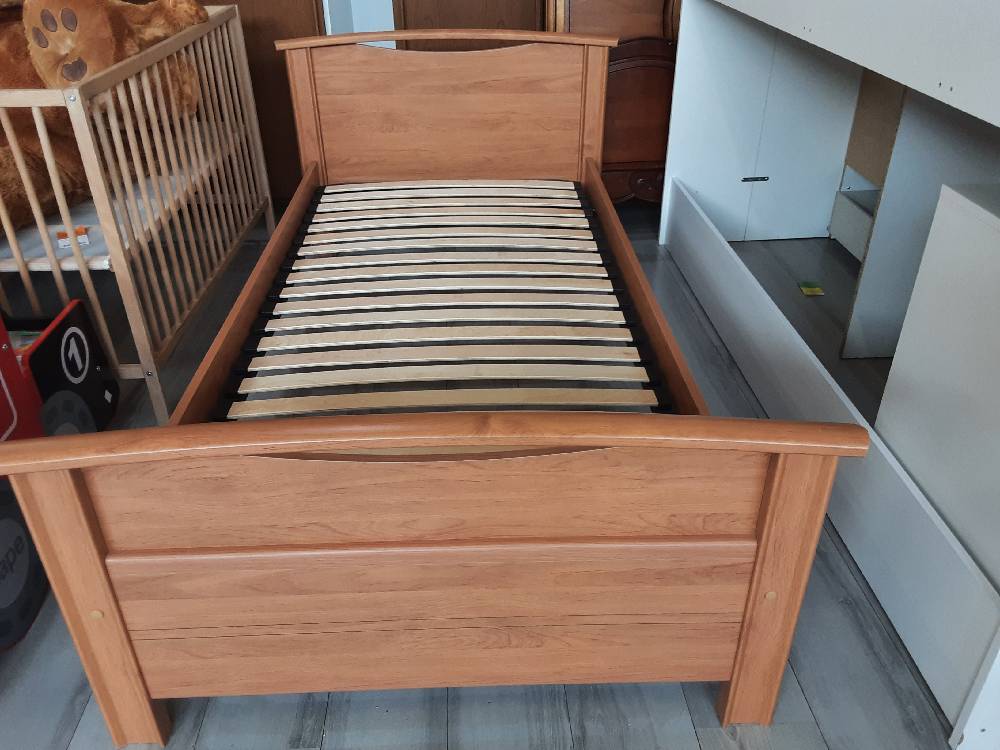 LIT AVEC SOMMIER 90 X 190 COLORIS BOIS CLAIR