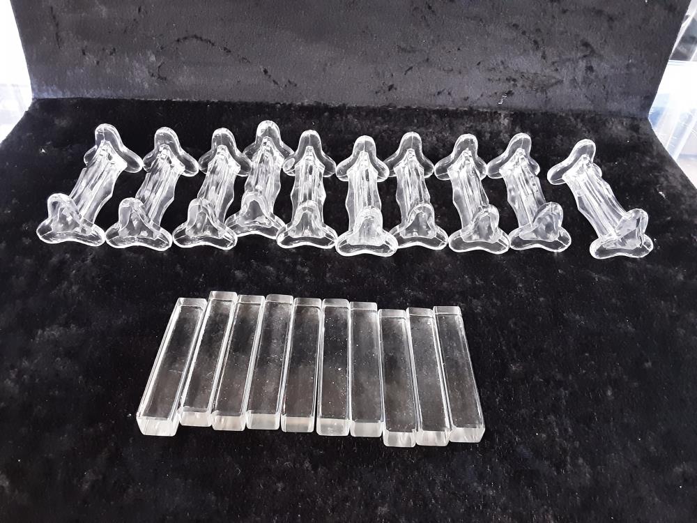 LOT DE 10 PORTES COUTEAUX EN VERRE