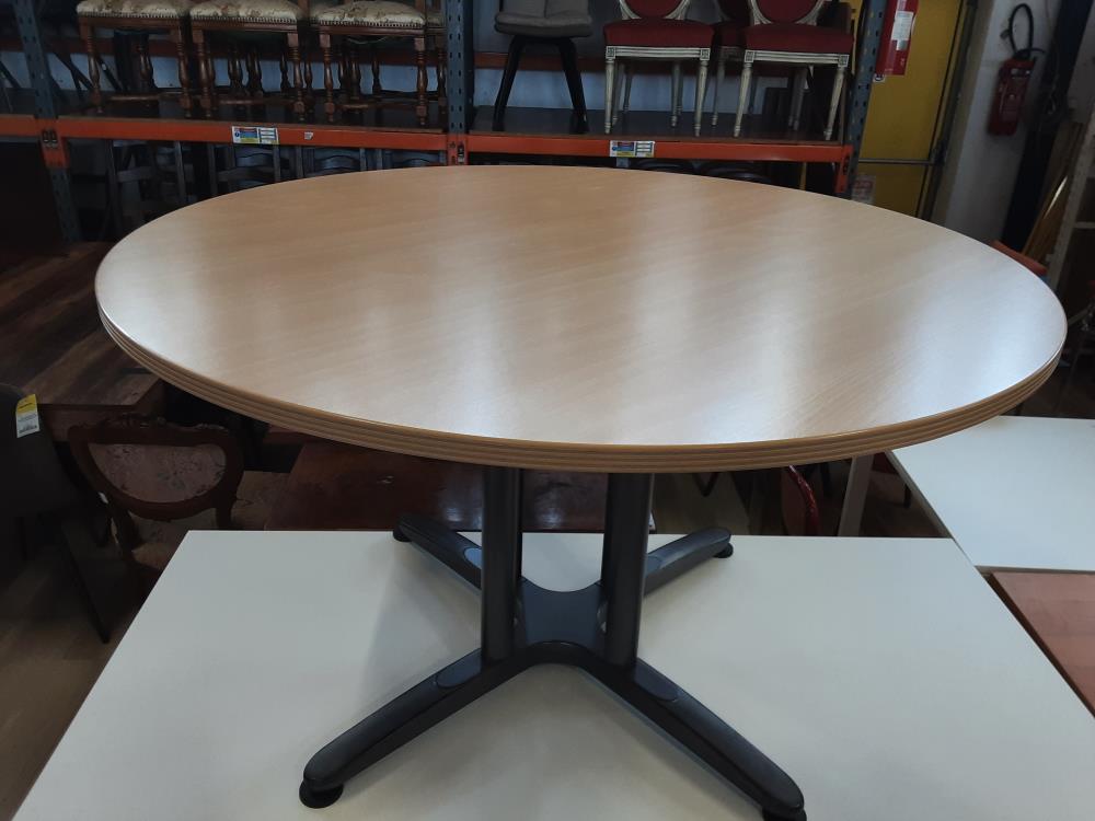 TABLE RONDE BUREAU PIED CENTRAL METAL DIAM 120CM