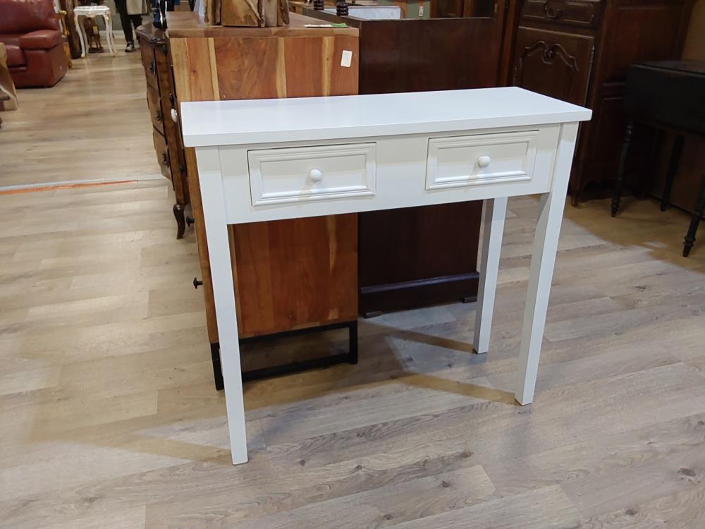 CONSOLE 2 TIROIRS BLANCHES