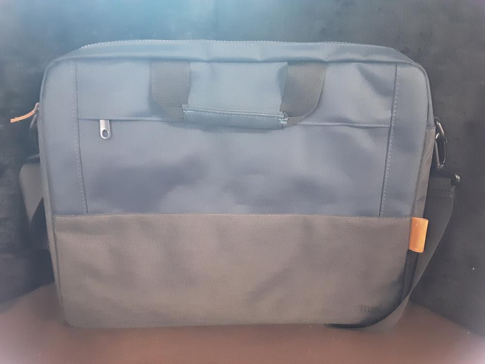 SAC  D'ORDINATEUR EN TOILE BLEU GRIS