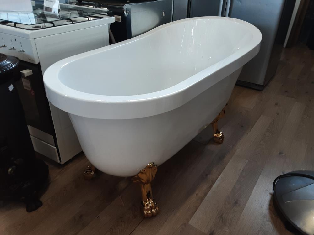 BAIGNOIRE ÎLOT RÉTRO AVEC PIEDS DE LION DORÉS (1146970/129167) 2ÈME CHOIX