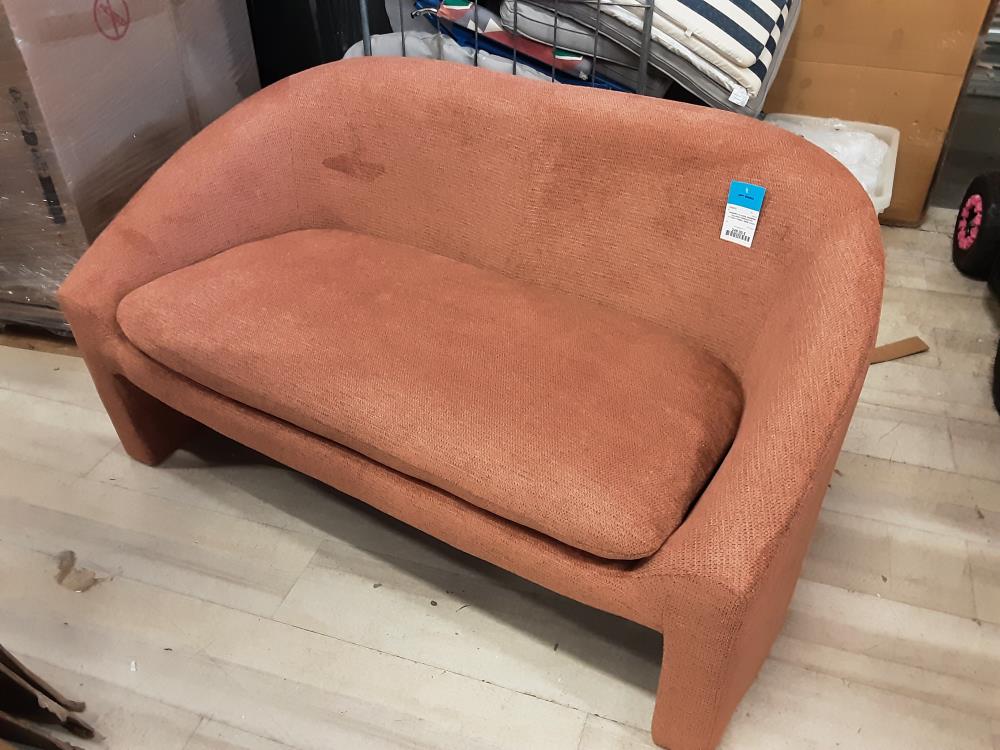 CANAPÉ 2 PLACES MODERNE COLORIS TERRACOTTA (1172241/132961) 2ÈME CHOIX