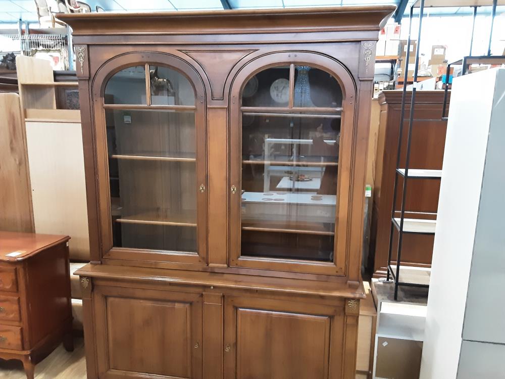 BUFFET 2 CORPS 2 PORTES DONT 2 VITREES EN HAUT, TABLETTE DE BIBLIOTHÈQUE