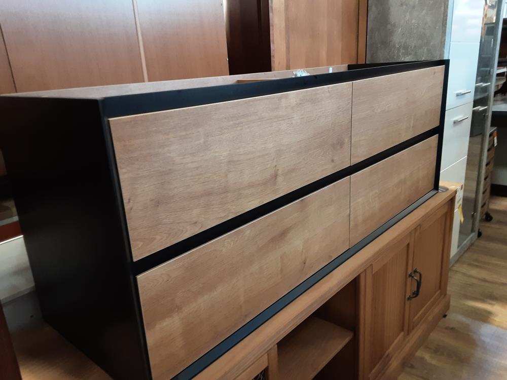 MEUBLE SOUS VASQUE SUSPENDU COLORIS BOIS ET NOIR (1156230/143793) 2ÈME CHOIX
