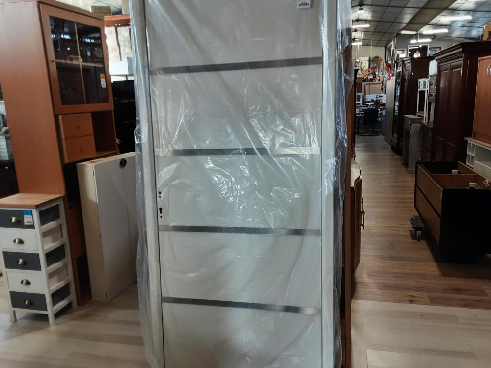 PORTE D'ENTRÉE SANS ACCESSOIRE ALU BLANC (1164698/140902)À 2ÈME CHOIX