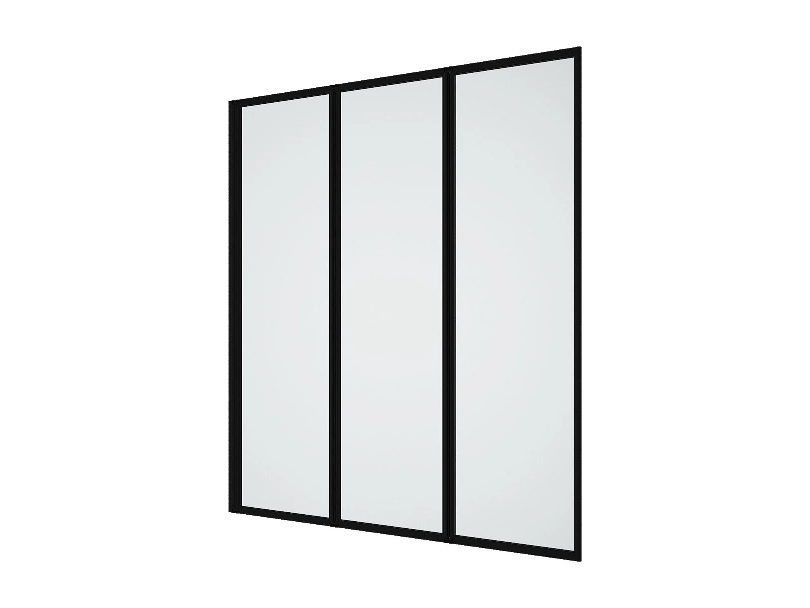 PARE BAIGNOIRE PLIANT MÉTAL NOIR STYLE INDUS. 120X140CM (1170172/119225) 2ÈME CHOIX