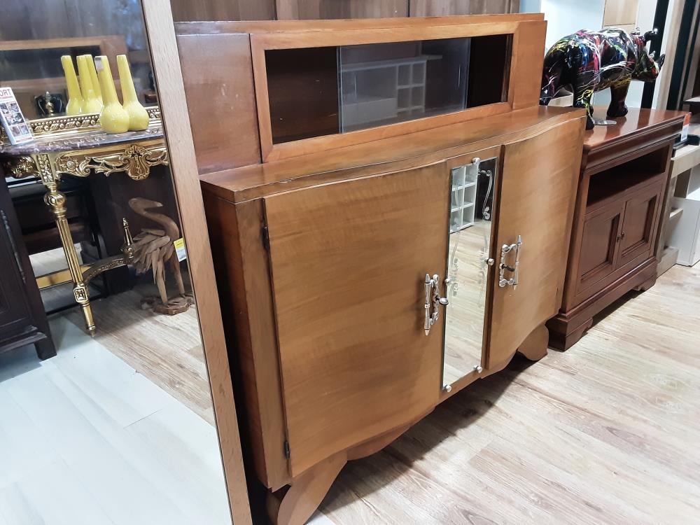 BUFFET BAS 2 PORTES + 2 PORTES COULISSANTES EN VERRE 