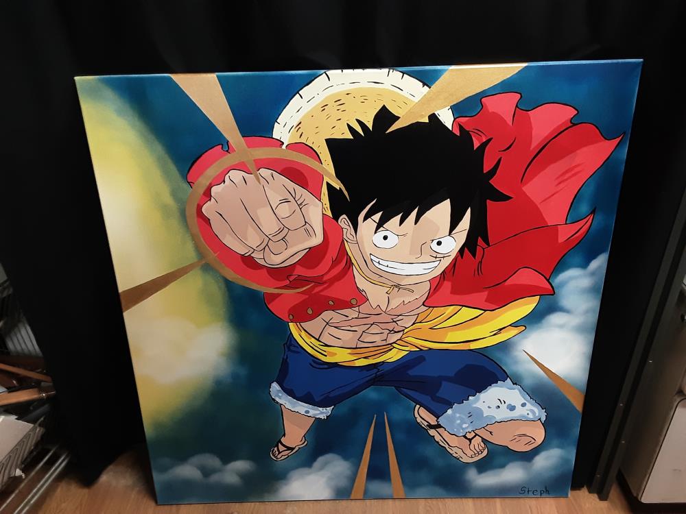 TABLEAU SANS CADRE PEINTURE SUR TOILE " ONE PIECE" MONKEY D.LUFFY
