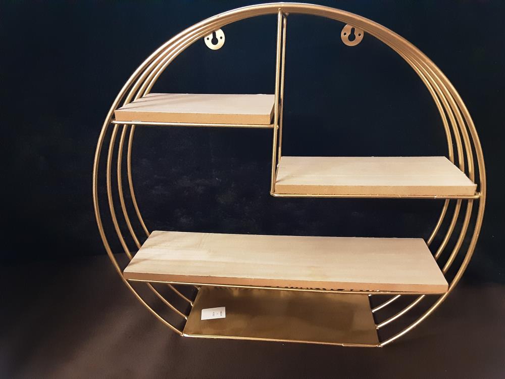 ETAGERE MURALE PM LAITON ET BOIS